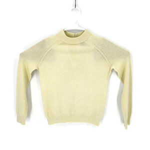 Designers Originals Womens Luxelon 36 Pullover Sweater Yellow Long Sleeve S